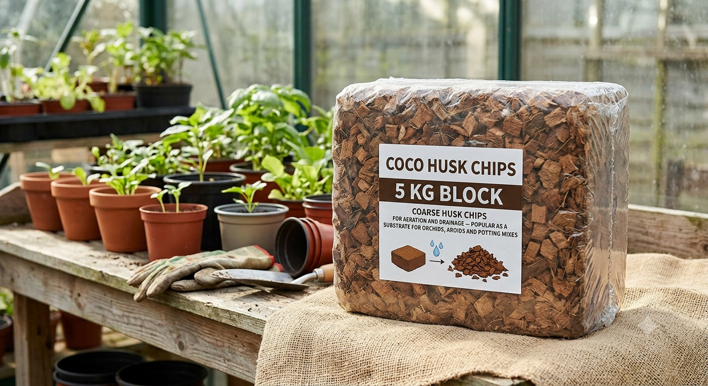 Coco husk chips — coconut substrate